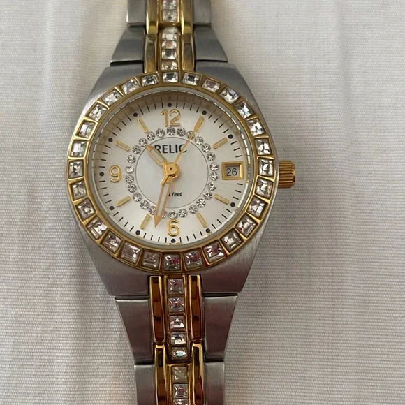 Relic Women's Two-Tone Bracelet Watch & Pink Leather Strap Watch - Picture 2 of 9